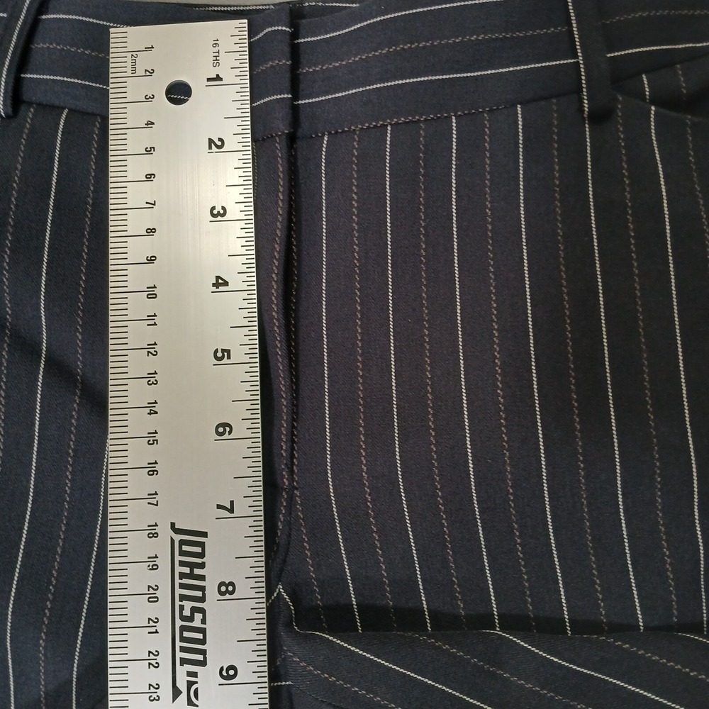 Apostrophe Womens‎ Vanessa Navy Pinstripe Wide Straight Leg Dress Pants Size 6 - Picture 4 of 14